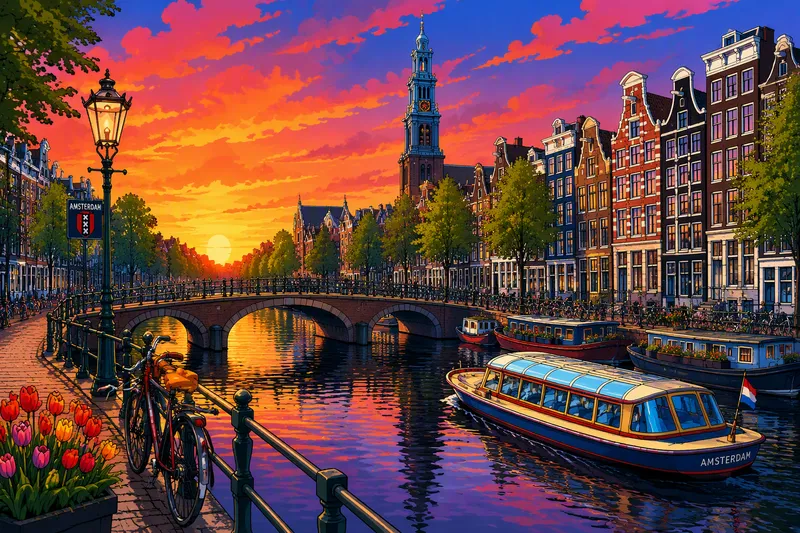Kanavia ja kapeita historiallisia taloja Amsterdamissa Kanavia ja kapeita historiallisia taloja Amsterdamissa