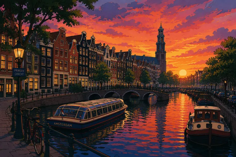 Amsterdamin kanavat historiallisten rakennusten ympäröimänä Amsterdamin kanavat historiallisten rakennusten ympäröimänä