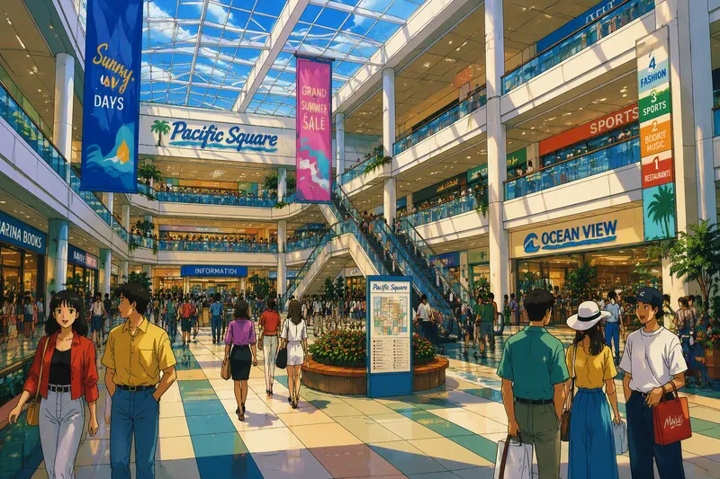 Aventura Mallin valoisa ja moderni sisätila