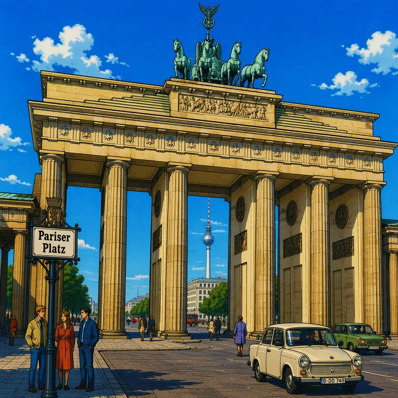 Brandenburgin portti kirkasta taivasta vasten Brandenburgin portti kirkasta taivasta vasten