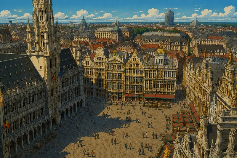 Brysselin Grand Place -aukion historiallinen arkkitehtuuri