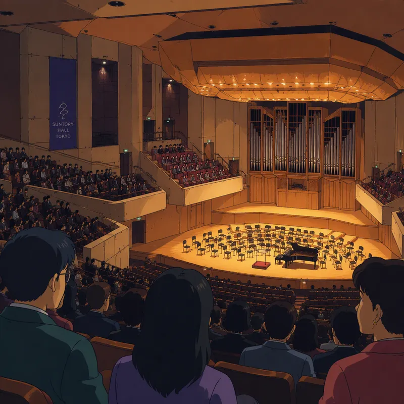 Konserttisalin moderni ja tyylikäs sisätila