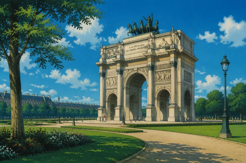 Brysselin Parc du Cinquantenairen voitonportti ja ympäröivä puisto