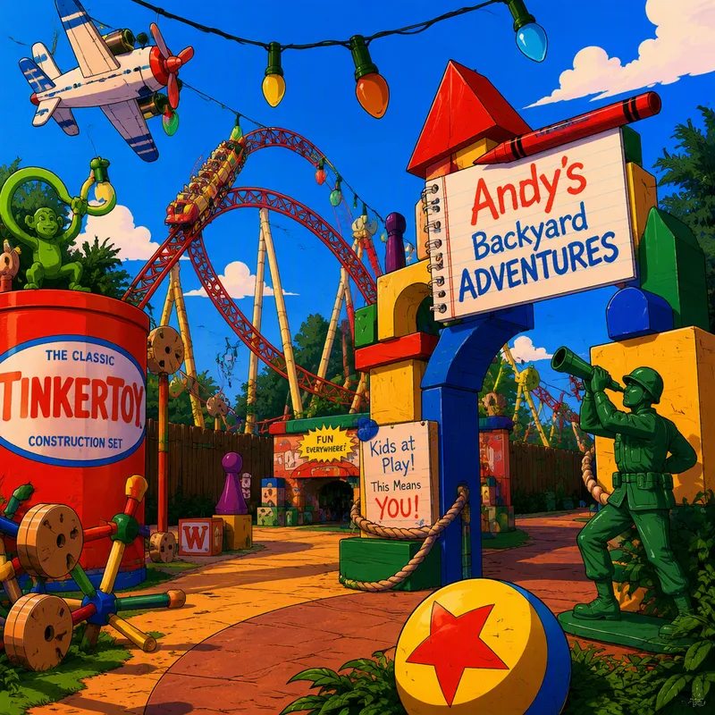 Toy Story Landin leikkisä ja värikäs alue