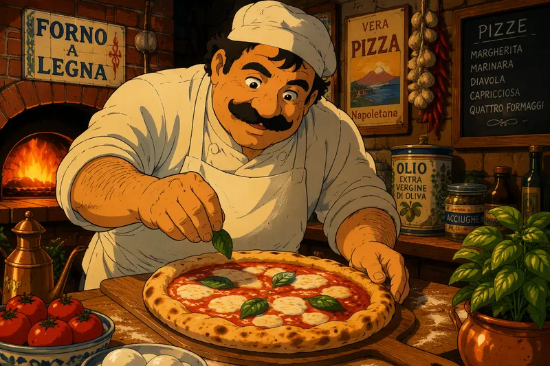 Viihtyisä ja perinteinen pizzeria Napolin keskustassa Viihtyisä ja perinteinen pizzeria Napolin keskustassa