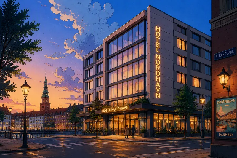 Moderni hotellirakennus Helsingin keskustassa