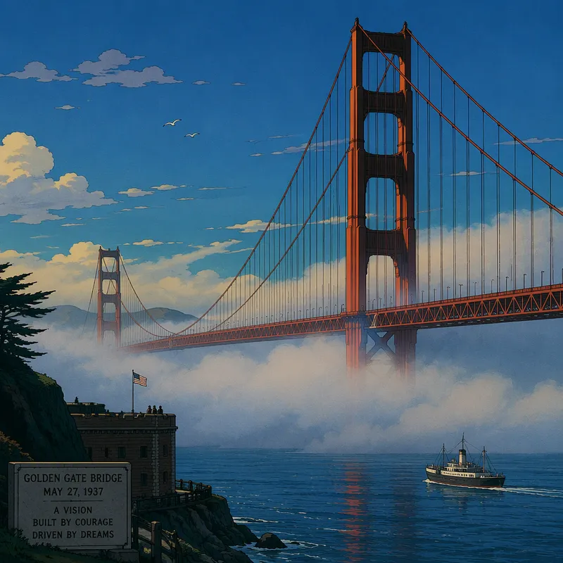 Golden Gate -silta sumuisena aamuna