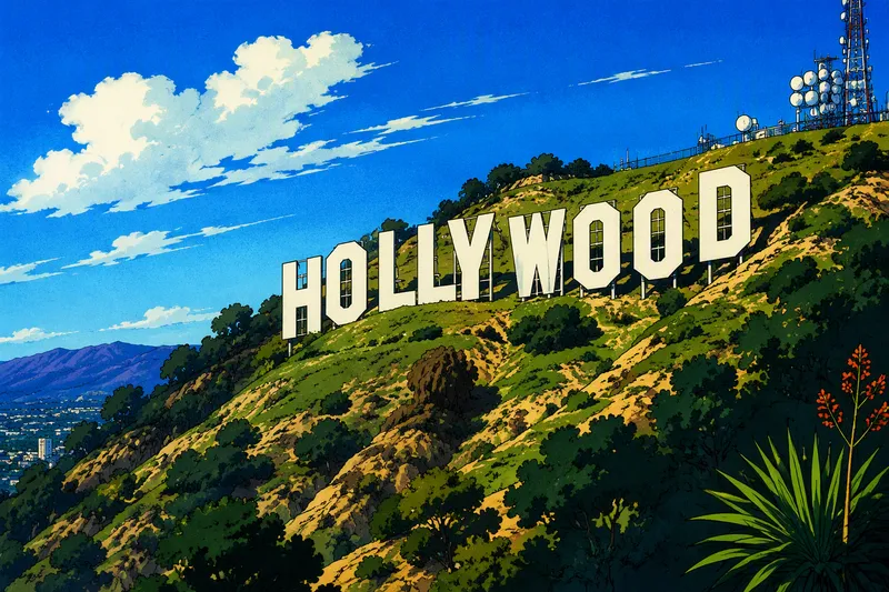 Hollywood-kyltti kukkuloilla