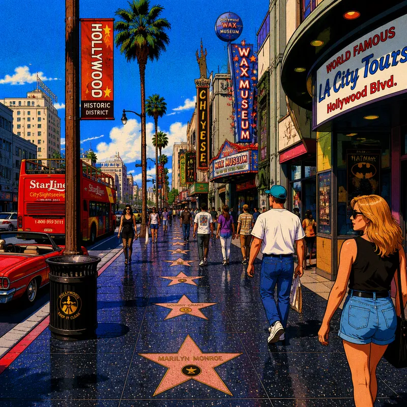 Hollywood Walk of Fame -katu ja tähdet