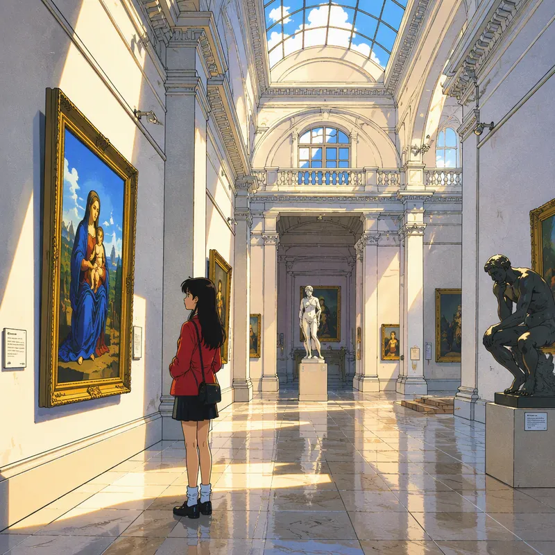 Moderni ja valoisa näyttelytila museossa Moderni ja valoisa näyttelytila museossa
