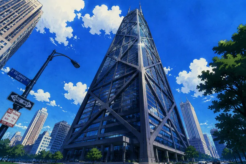 John Hancock Centerin ikoninen teräsrakenteinen julkisivu