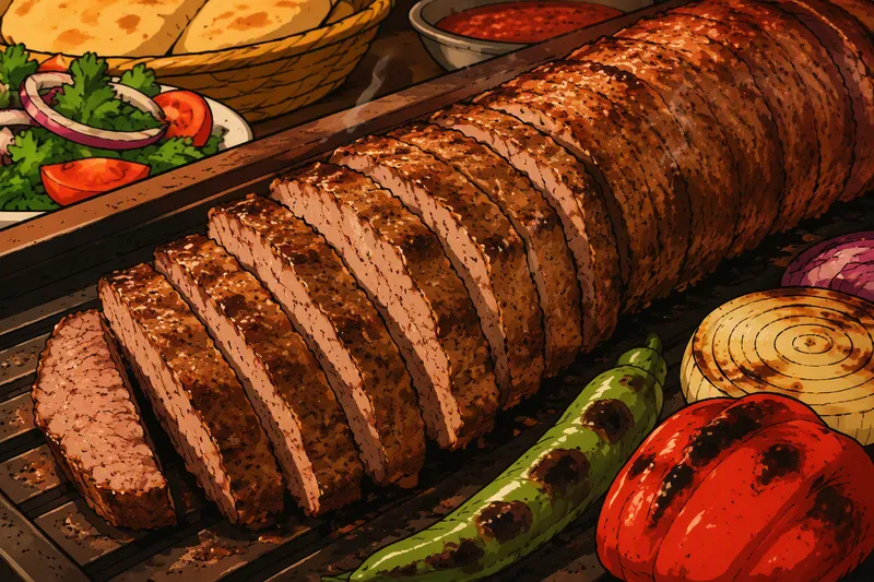 Herkullinen kebab-annos tuoreista raaka-aineista