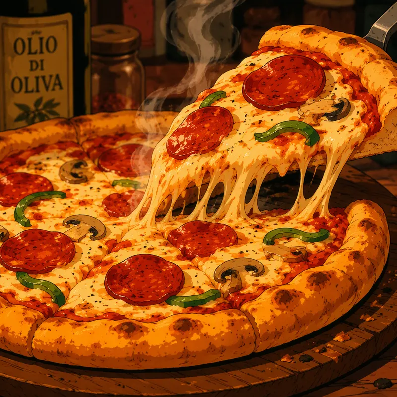 Kuuma ja tuore pizza tarjoiltuna