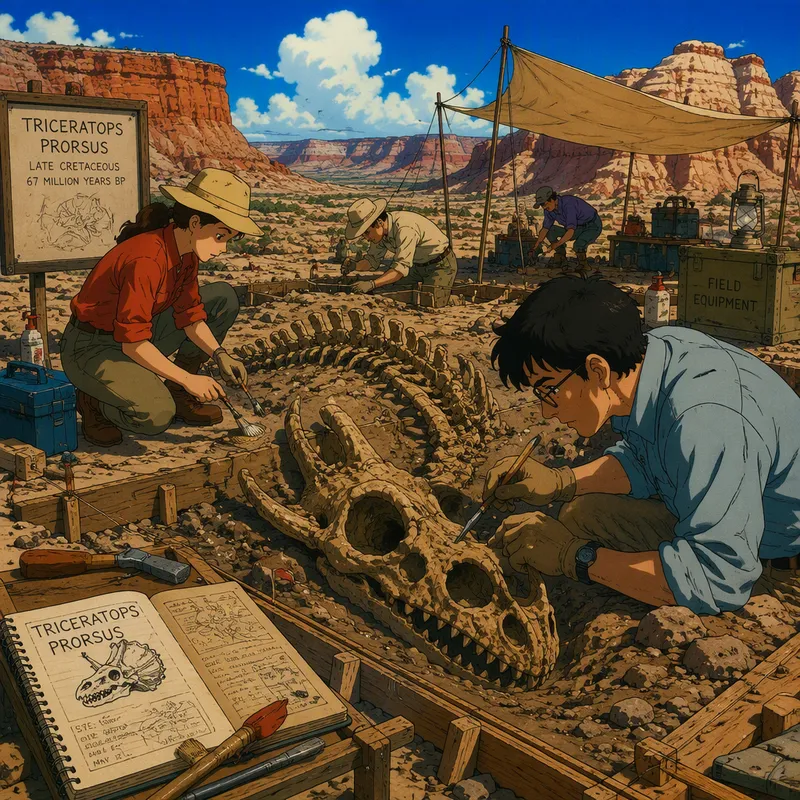 Paleontologit työskentelemässä fossiilikaivauksilla