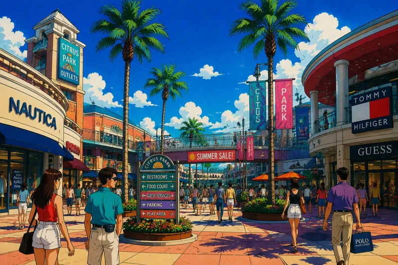 Las Vegas South Outlets ulkoalue aurinkoisena päivänä