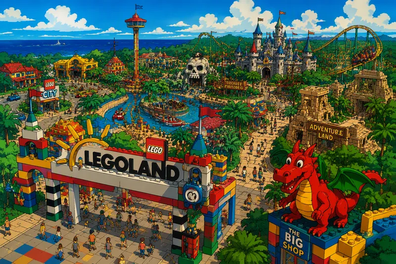 Legoland Floridan puistoalue ilmasta kuvattuna