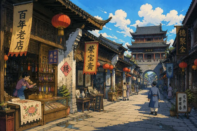 Perinteinen kiinalainen katu ja historiallisia rakennuksia Perinteinen kiinalainen katu ja historiallisia rakennuksia