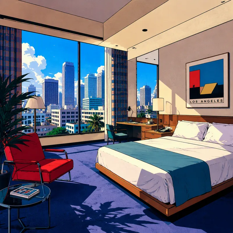 Moderni hotellihuone ja tyylikäs sisustus Moderni hotellihuone ja tyylikäs sisustus