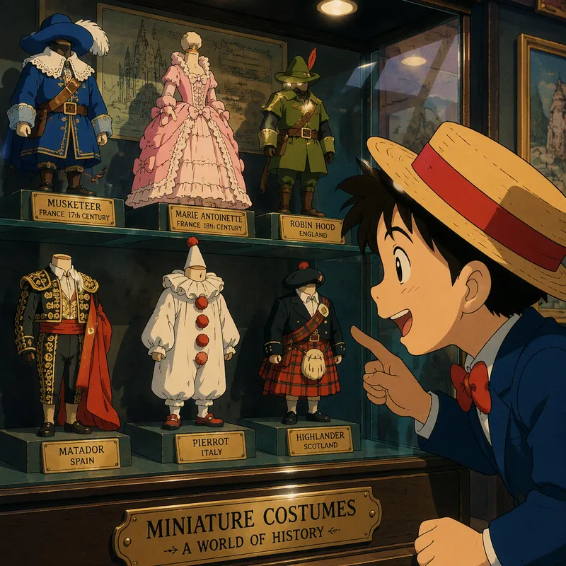 Manneken Pisin historiallisia asuja museossa Manneken Pisin historiallisia asuja museossa