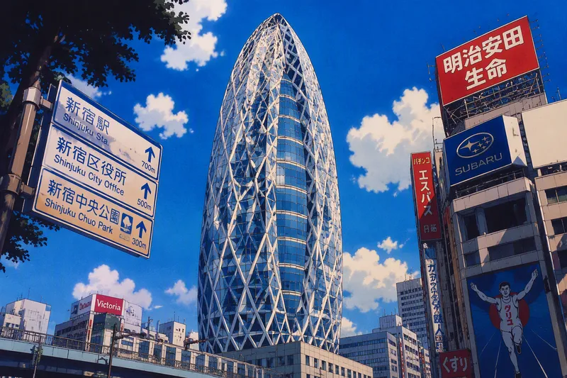Mode Gakuen Cocoon Towerin erikoinen kookonimainen julkisivu