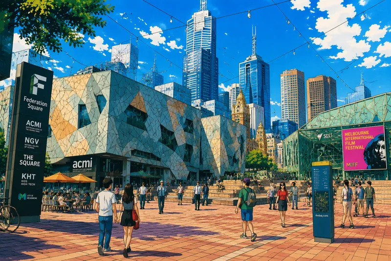 Moderni Federation Square -aukio Melbournessa Moderni Federation Square -aukio Melbournessa