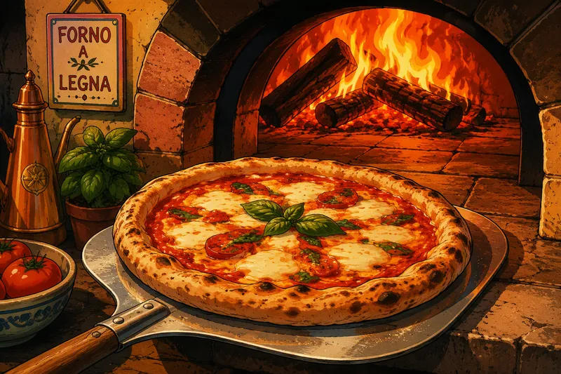 Puulämmitteinen uuni ja perinteinen napolilainen pizza Puulämmitteinen uuni ja perinteinen napolilainen pizza