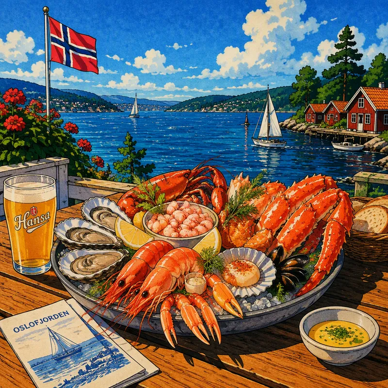 Tuoreita norjalaisia mereneläviä tarjoiltuna ravintolassa Tuoreita norjalaisia mereneläviä tarjoiltuna ravintolassa