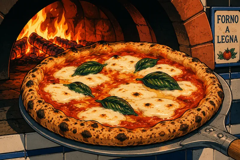 Perinteinen napolilainen pizza puu-uunissa