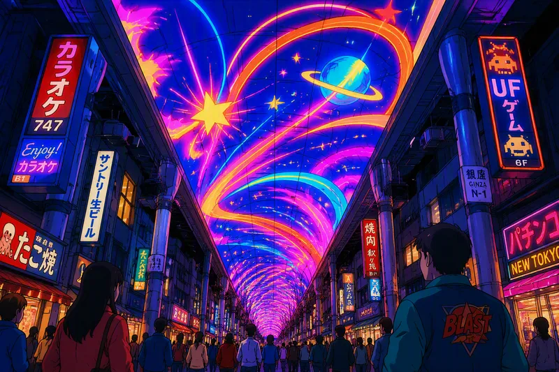 Valoisa ja värikäs Fremont Street Experience -valoshow