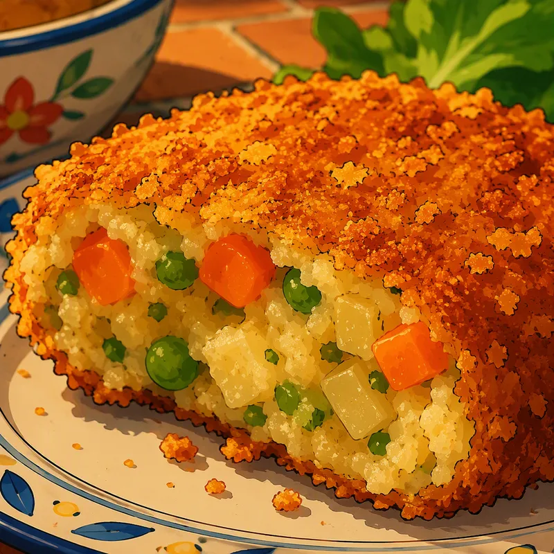 Rapea kasviskroketti lautasella Rapea kasviskroketti lautasella