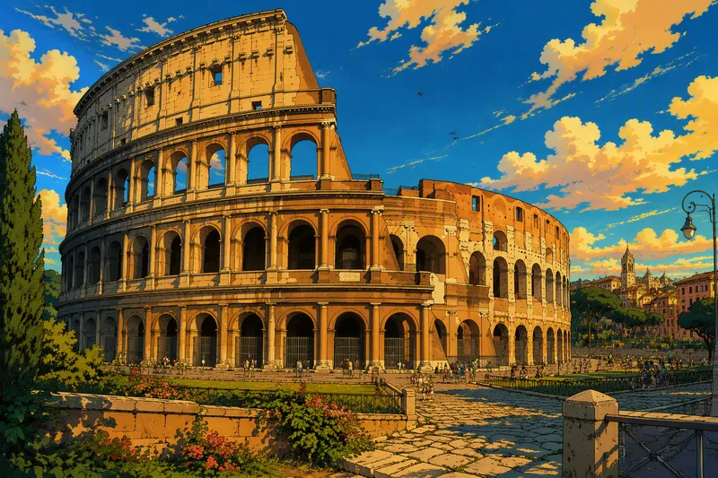 Colosseum auringonlaskun aikaan