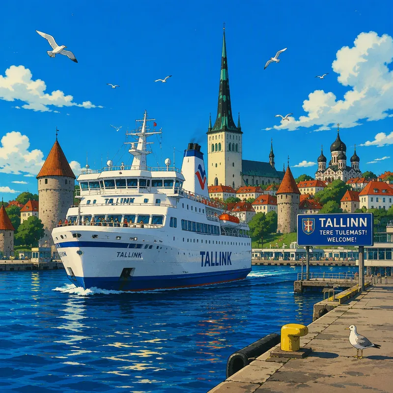 Matkustajalaiva saapumassa Tallinnan satamaan
