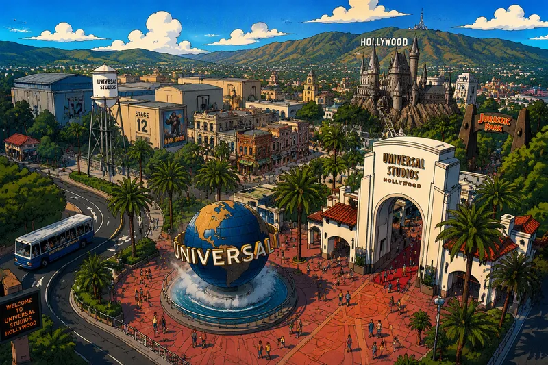 Universal Studios Hollywoodin alue ilmasta kuvattuna