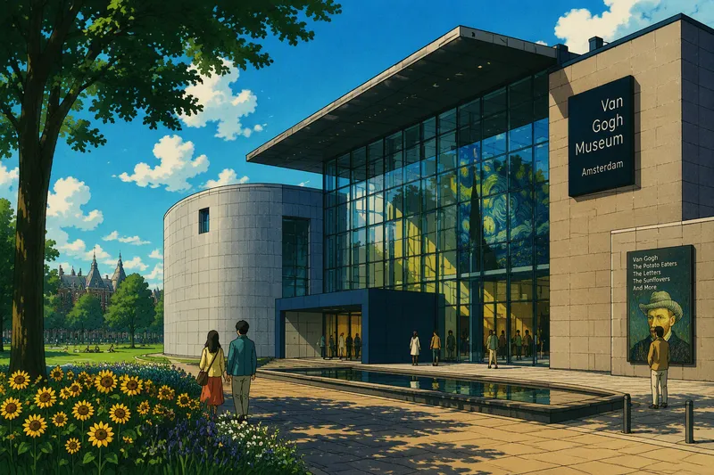 Van Goghin museon moderni rakennus ja arkkitehtuuri Van Goghin museon moderni rakennus ja arkkitehtuuri