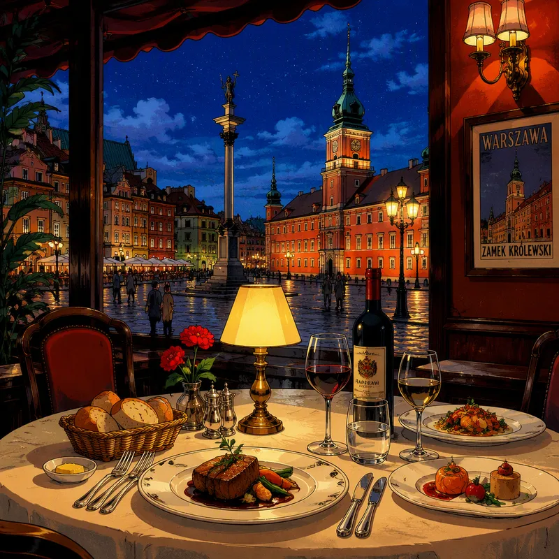 Gourmet-annos ravintolapöydässä hämärässä valaistuksessa Gourmet-annos ravintolapöydässä hämärässä valaistuksessa